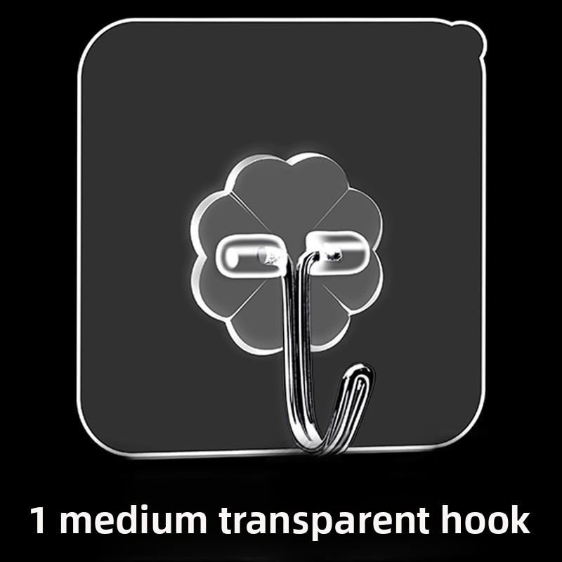 

Transparent Hook, Strong Adhesive, Wall-mounted, Load-bearing, Bathroom and Kitchen, Seamless Adhesive Hook, No Need for Drilling, Adhesive Hook Transparent medium size