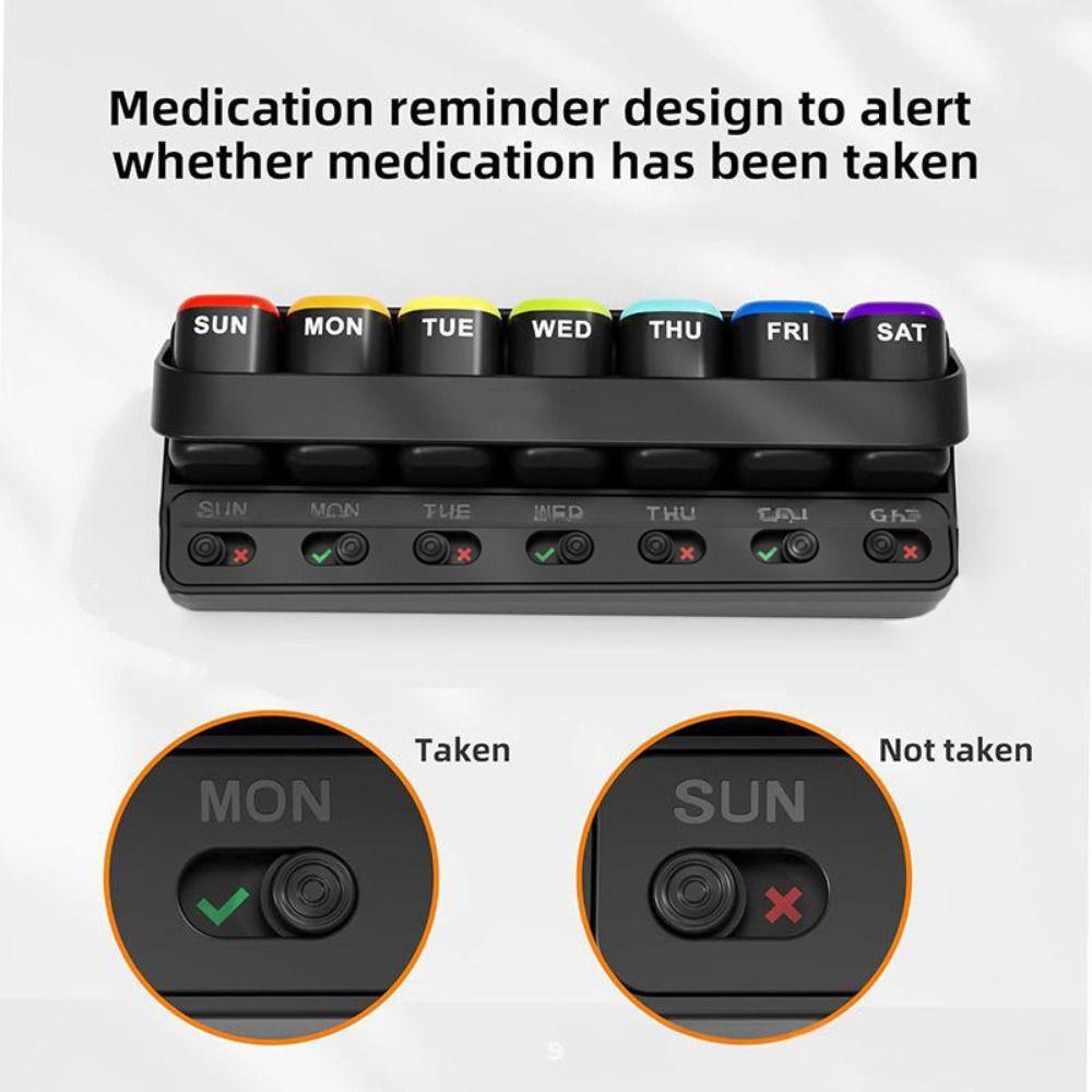 Detachable Weekly Pill Organizer 7-Grid Pill Dispenser Portable Medicine Storage Case  Home
