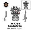Latest Bos Game T60 Power Armor Army Officers Soldiers Figurine Machine Gun Model Construction Blocks Kids Toys Gifts Young Boys Girls Juguetes