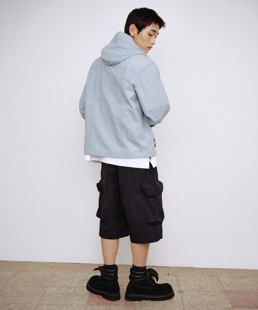 Kallapataleu Nylon Banding Cargo Pocket Bermuda Shorts - Black