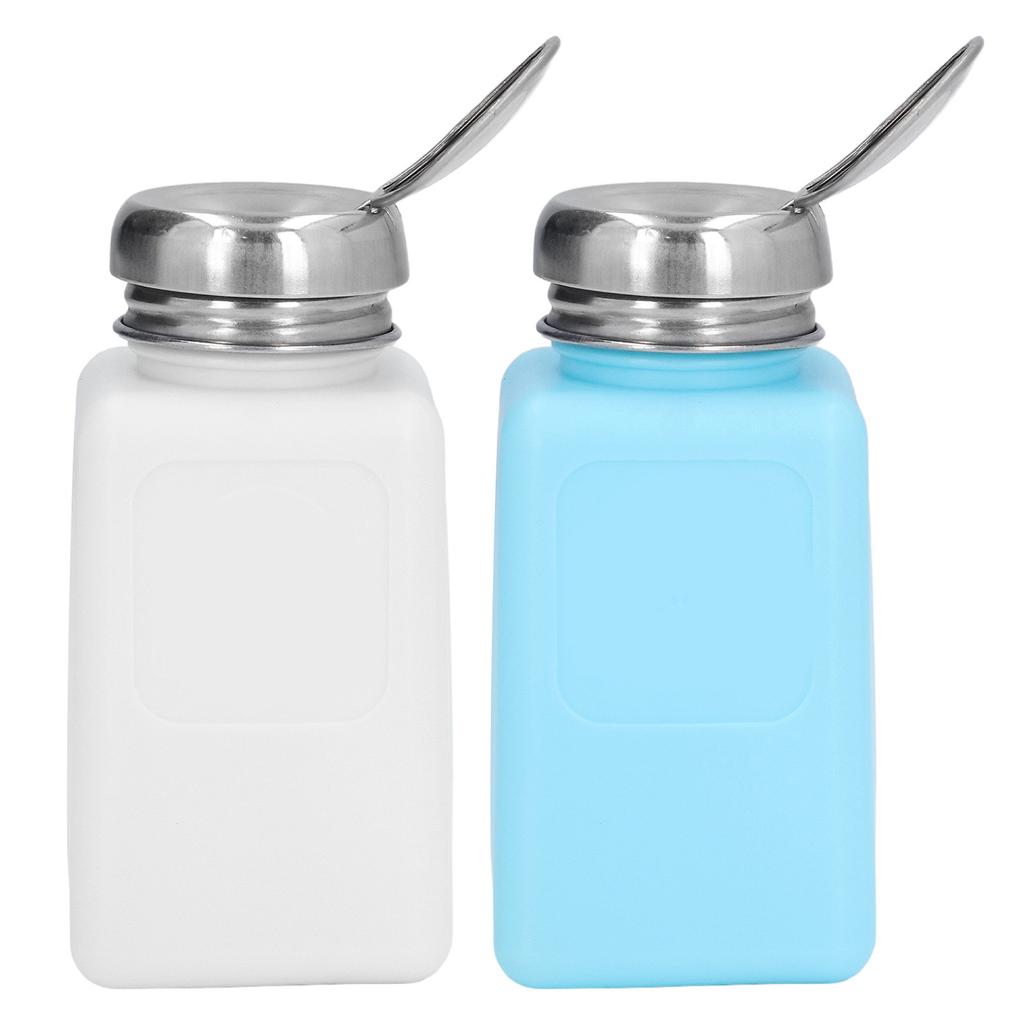 Portable Press Empty Refillable Bottle Liquid Alcohol Pump Cleaner Acetone Water Remover Dispenser with Stainless Steel Lid