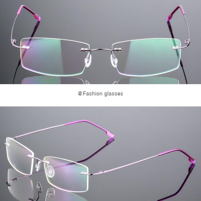 Ultralight Frameless Eyeglasses Titanium Alloy TR90 Glasses Frame Men High Quality Super Stretch Metal Temple Eyeglasses Frame