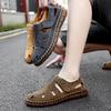 Fashion Summer New High Quality Designer Leather Breathable Comfort Shoes Fashionable Outdoor Men's Casual Handmade Sewn Leather Shoes