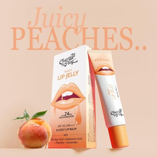 Chemist At Play Peach Tinted Lip Balm for Dark, Dry, Chapped and Pigmented Lips| Gives 24 Hours Moisturization| SPF 50 PA++++| 10gms