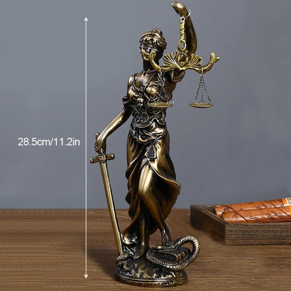 

Lady Justice Sculpture Classic Themis Statue Scales of Justice Resin Ornament Perfect for Law Office Home Study Desk Decor