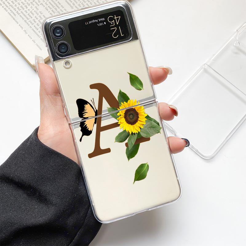 Cute Cartoon Candy Painted Fashion Phone Case For Samsung Galaxy Z Flip 3 4 5 6 7 Hard Folding Z Flip4 Clear PC Cover Gift