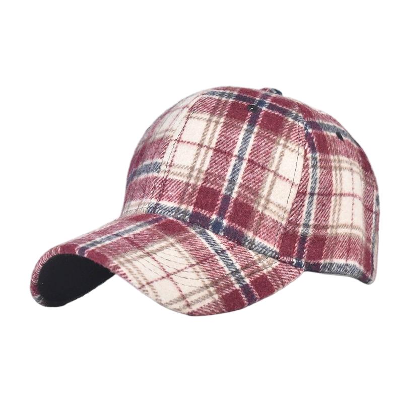 Herbst Winter Hut Herren Frühling Sommer Outdoor Sonnenschutz Visier Klassische Karierte Baseballkappe Hartschalen-Kappe Damenmütze Warme Schirmmütze