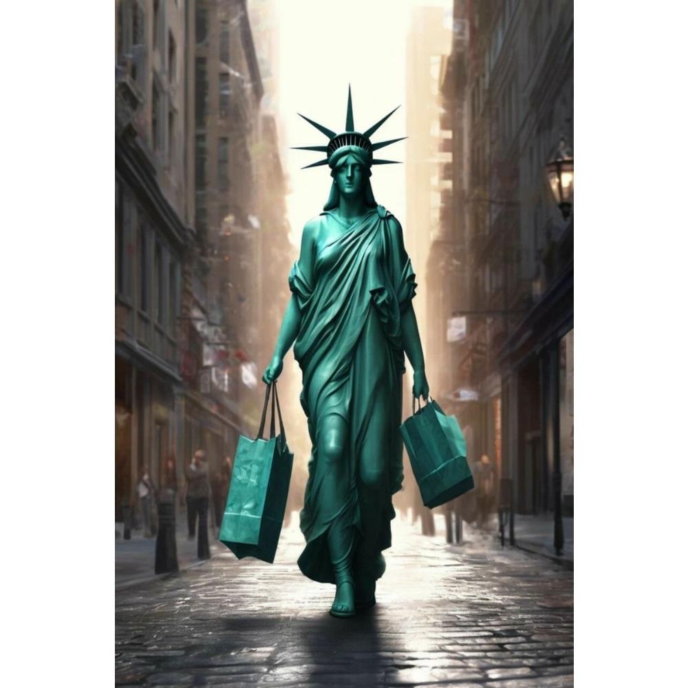 Vintage Metal Tin Sign Liberty Goddess Wall Art Decor For Living Room Bedroom