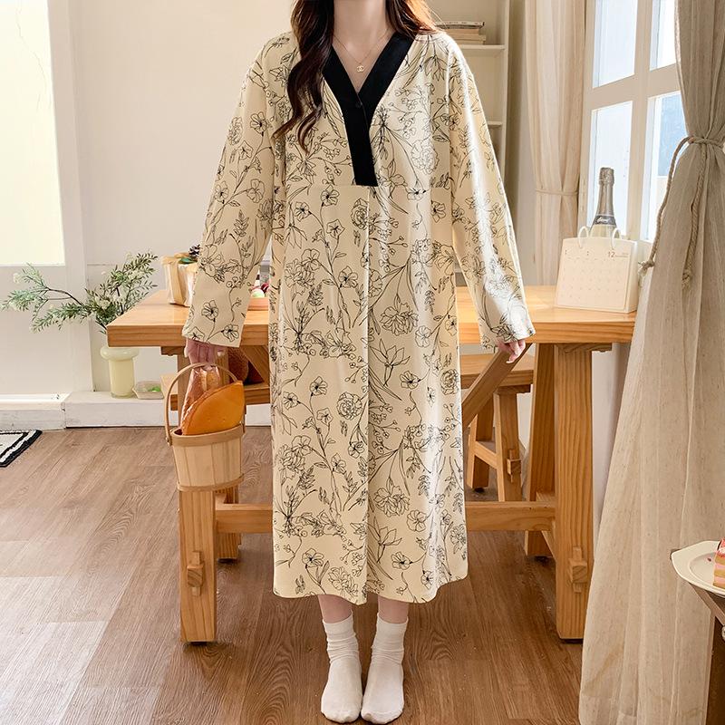 Maternity Labor and Postpartum Two-Piece Set: Summer/Autumn Nursing Gown and Inpatient Skirt for Pregnant Women