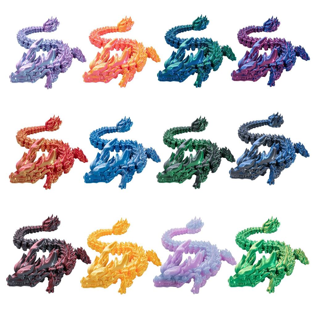 3D Printed Articulated Dragon Xiangyun Dragon Crystal Dragon Decorative Dragon Crystal Dragon Toy Adults Kids Toys Mystery Dragon