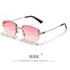 Occhiali da Sole HBK Senza Montatura Quadrati Donna Retro Metallo Occhiali da Sole Uomo Lusso Festa Business Lenti Sfumate Stile Estate 2024
