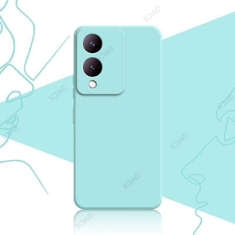 Mobile Phone Cases for VIVO Y28 VIVOY28 5G 6.56" 360 Soft Luxury Square Liquid Silicone Back Cover Waterproof Bag Armor