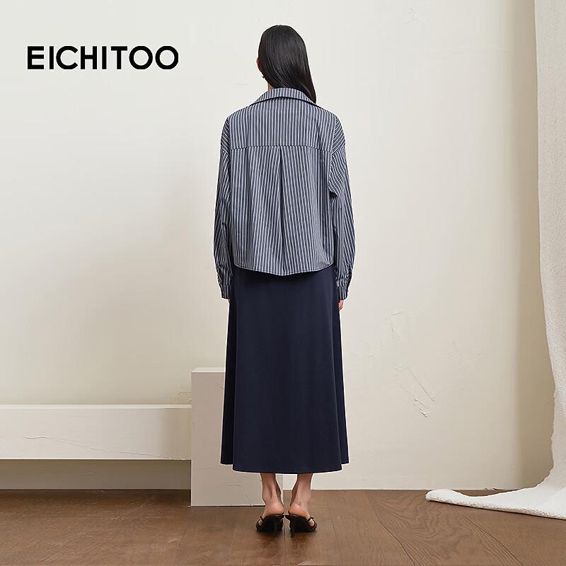 EICHITOO Women's Navy Stripe Two-Piece Convertible Long Dress