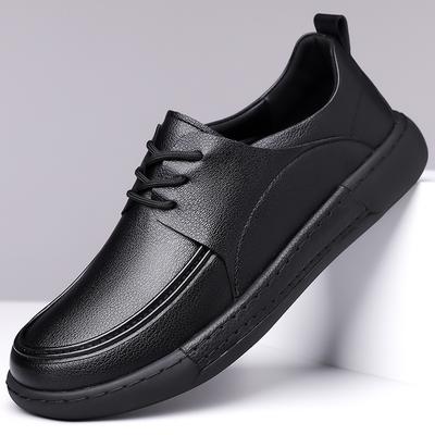 Spring Autumn Shoes for Men Leather Casual Shoes Lace-up Flat Skateboard Shoes Cool Sneaker