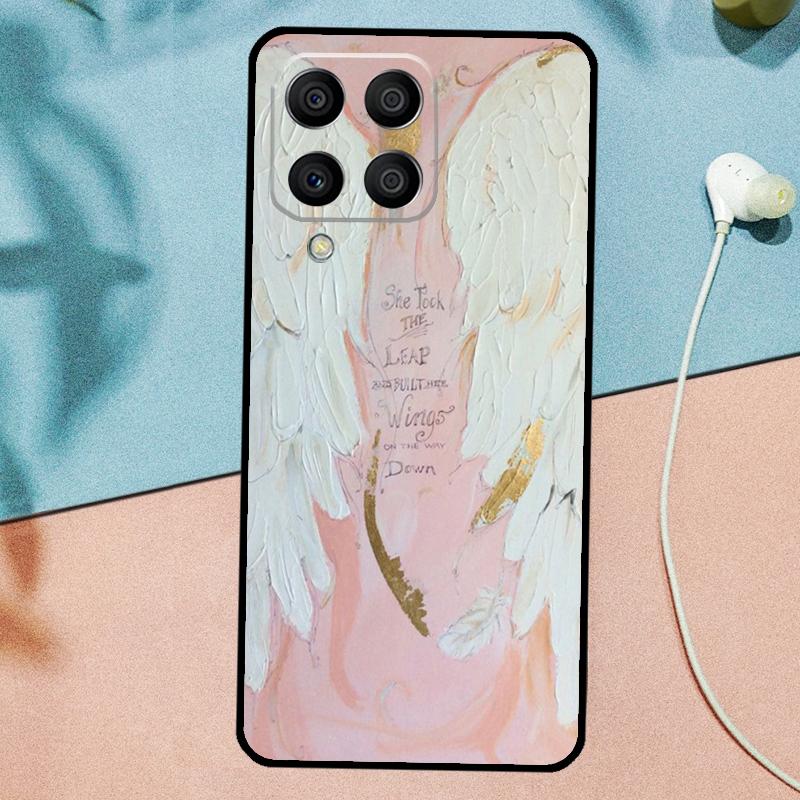 Angel Wings Painting For Samsung Galaxy M33 M35 M55 M15 M12 M13 M14 M34 M54 M53 M21 M31 M11 M32 M52 M06 M16 Case