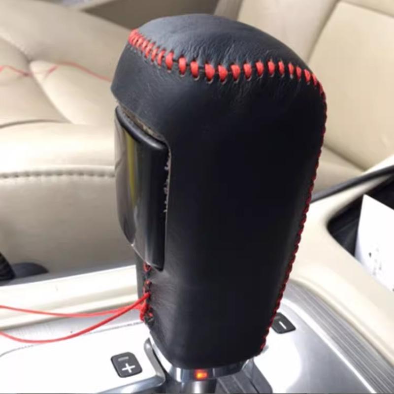 

For Volvo S60 S80 S80L Leather gear shift cover old hand sewn gear lever cover 2