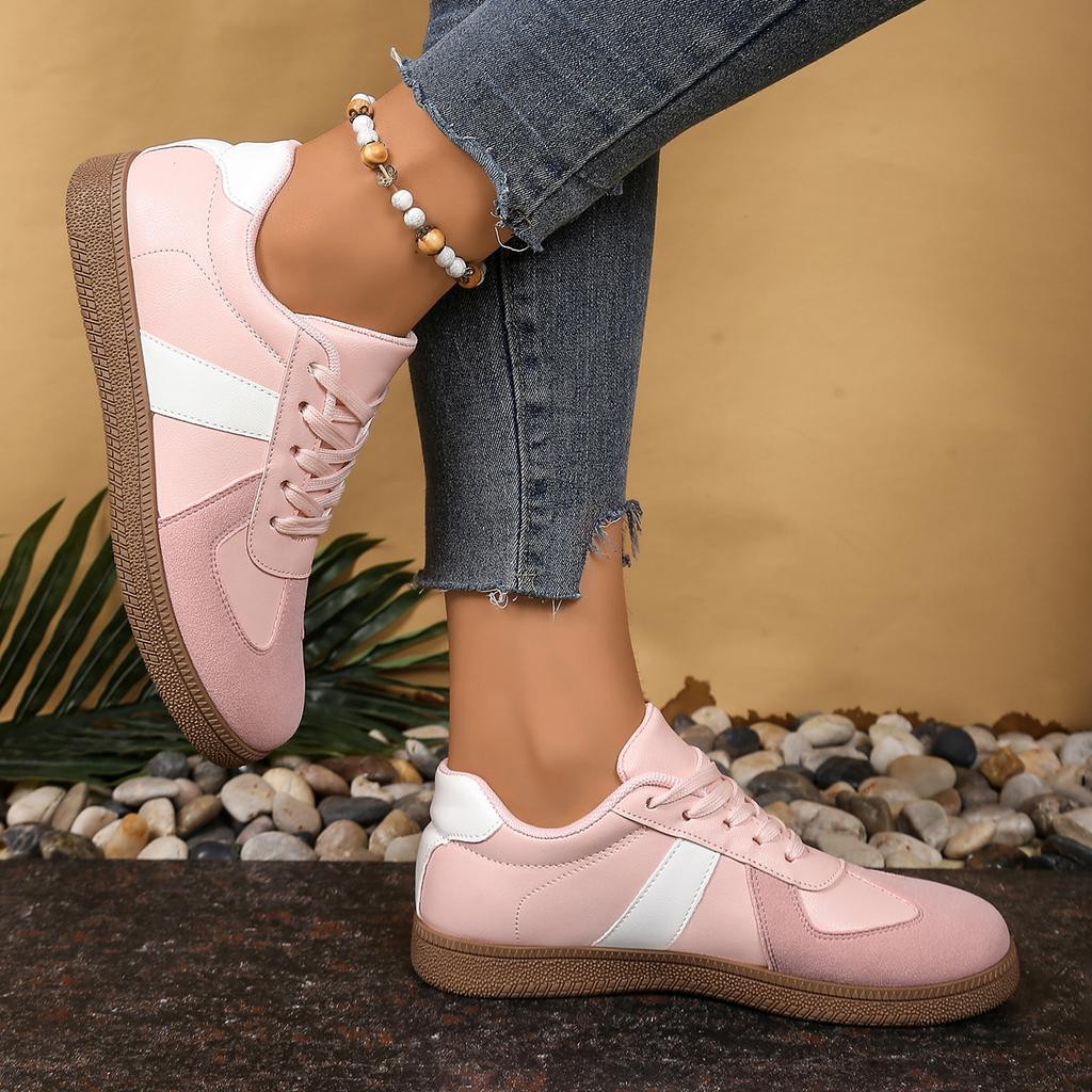 Spring Summer New Style Flat Bottom Casual Shoes for Women Color Block Design Versatile Trendy Low Heel Comfortable Footwear