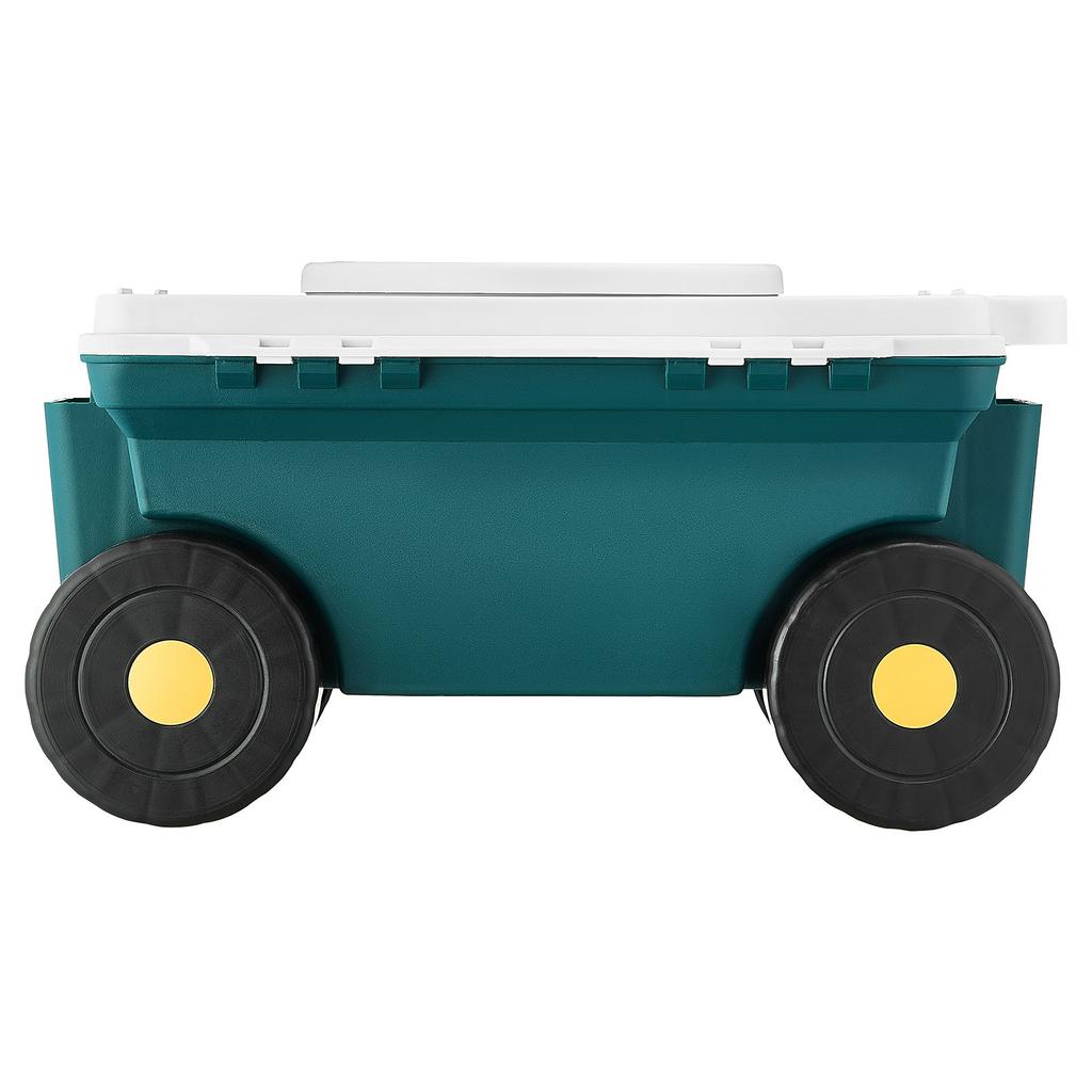 VEVOR Garden Scooter with Seat, 2 in 1 Rolling Garden Cart with Storage Bin, Supports up to 123kg, Outdoor Wagon with Handle