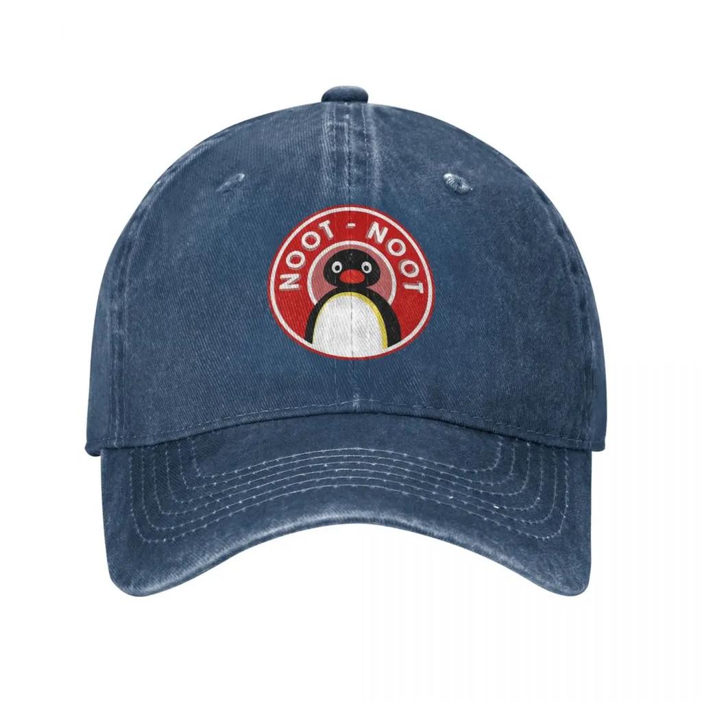 Pingu Noot Noot Logo Baseball Caps Angery Pingu Distressed Washed Caps Hat Vintage Golf Adjustable Sun Cap