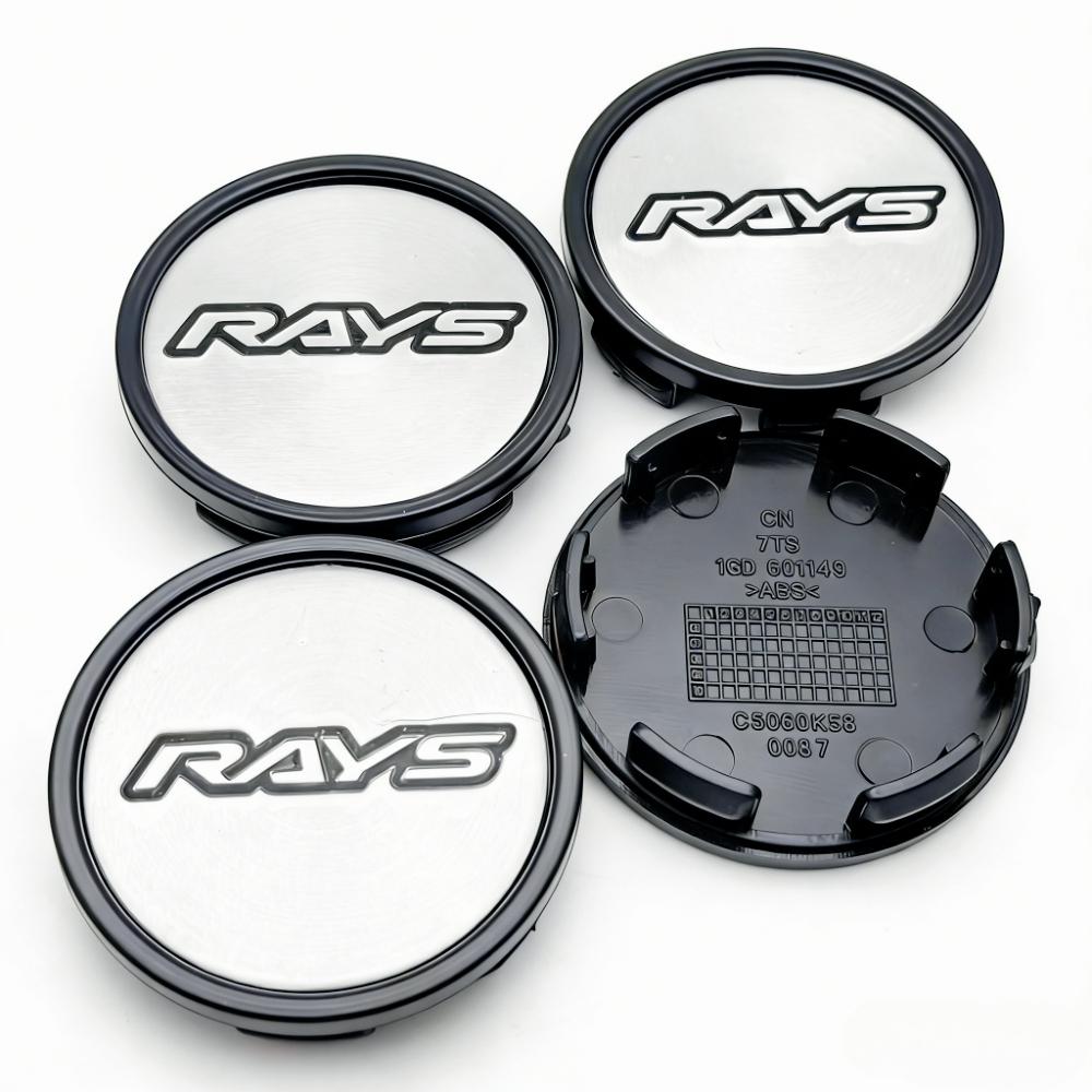 4 szt. Emblemat z logo Rays Racing Nakładki na środek kół samochodowych 58 MM Klipsy 58 MM Obręcz Nakładki na piasty Osłona przeciwpyłowa Koła Nakładka na piastę Wymiana Akcesoria samochodowe