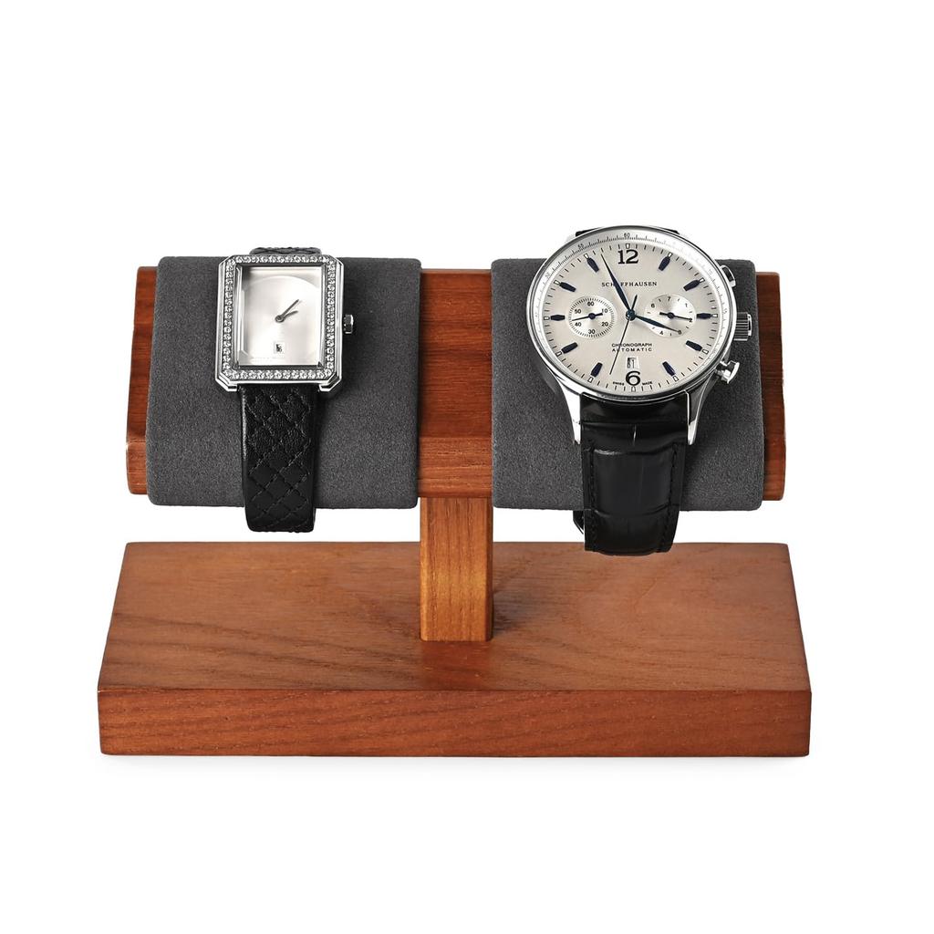 Oirlv Wooden Watch Holds 2 Display Photography Compatible with Qualified SM21502 Stand, Watches, Stand, Stand, High-End, Stylish, Invoices, (Dark