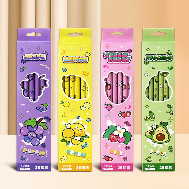 12 Τεμ. Καρτούν Χαριτωμένο Ξύλινο Μολύβι 2Β με Γόμα Εργαλείο Γραφής Σχεδίασης Στυλό Σκίτσου Σχολικό Είδη Γραφείου Μαθητικά Σταθερά Δώρα