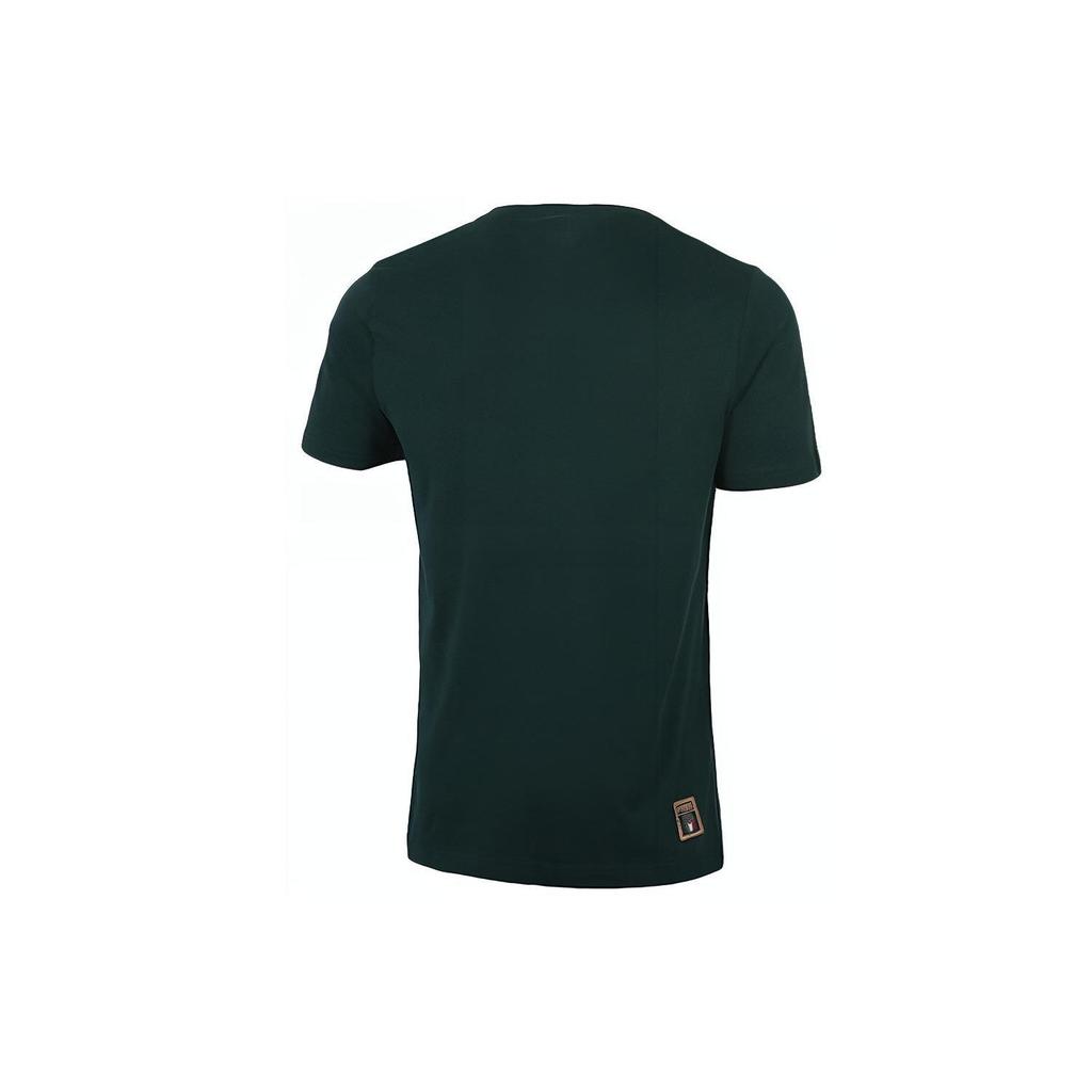 Puma Tricou cu mânecă scurtă, cu imprimeu mare, respirabil, cu decolteu rotund, pentru bărbați, verde, 757504-18