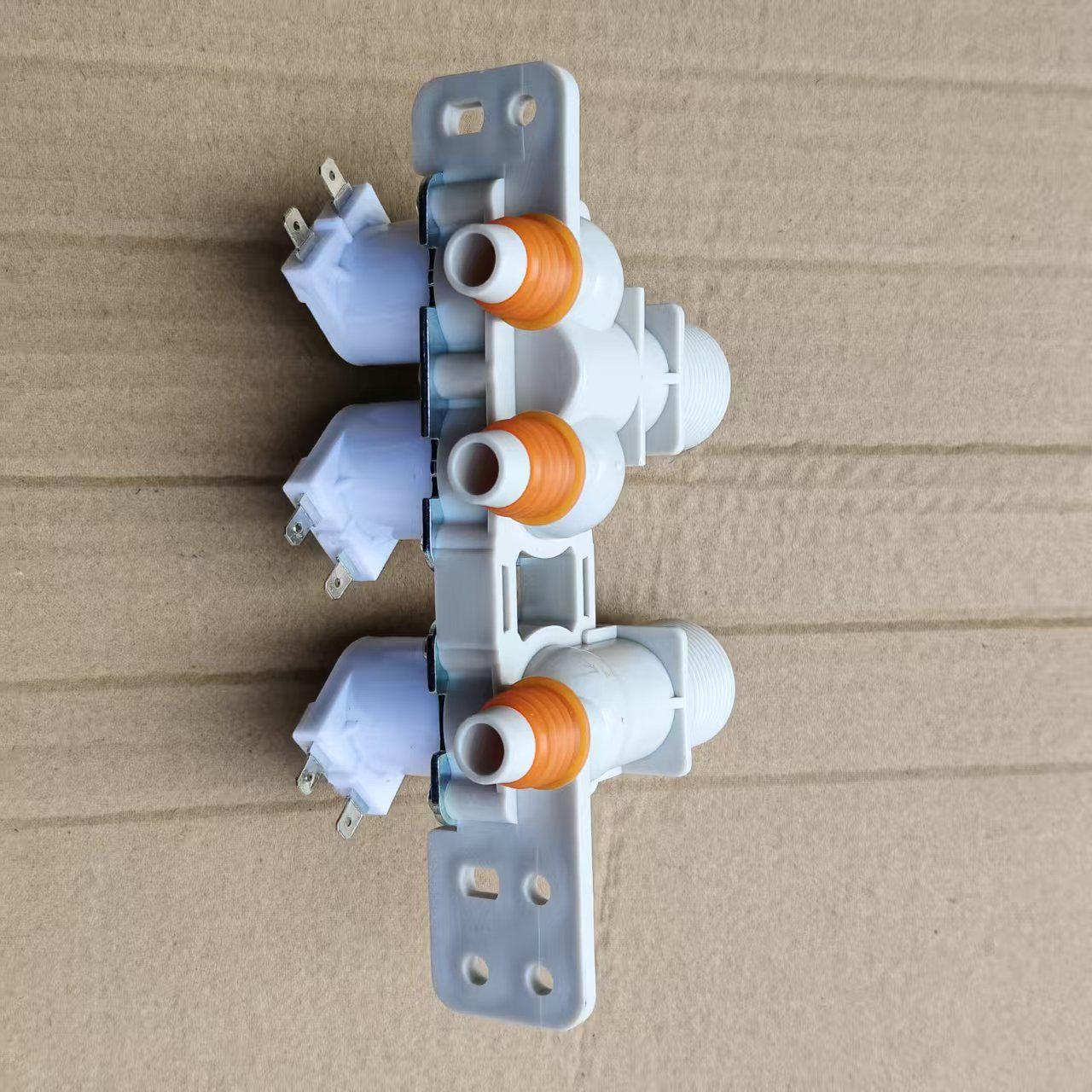 Universal Washing Machine Water Inlet Valve DC12V, 2 Inlets, 3 Outlets, Model AJU72912230, 334903220309. Three Valves