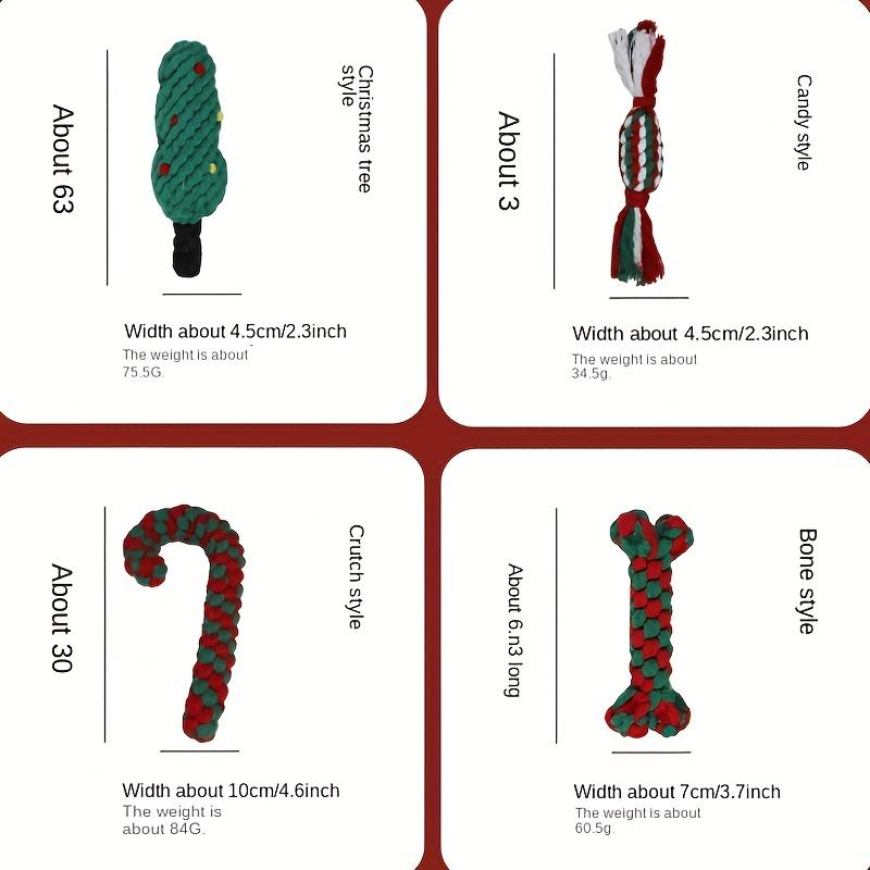 1pc Christmas Design Teeth Cleaning Braided Rope Knot Pet Toy, Dog Chew Durable Toy For Cat And Dog Teeth Cleaning Supply Toy