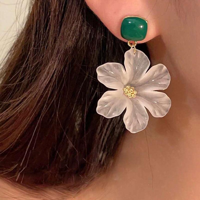 White Flower Earrings For Women, Niche Design High-End Earrings, Fresh Temperament Versatile Earrings