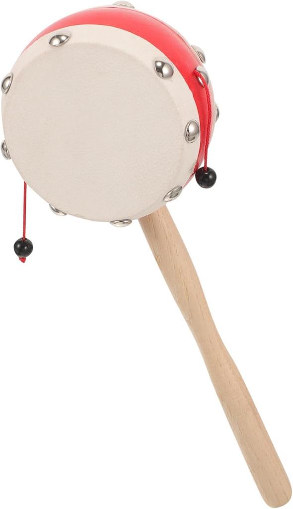 Hölzerne Handtrommel Rassel Traditionelle Schafsfell-Rassel Spielzeug Schütteltrommel für Jungen und Mädchen Kinder (Stil B.)