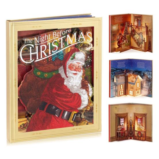 The Night Before Christmas Pop-Up Book Christmas Music Storybook with Light And