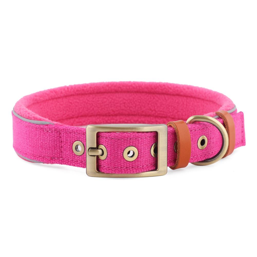 Hemp Velvet Belt Buckle Pet Collar Large, Medium and Small Dog Walking Dog Neck Ring Keep Warm Dog Collar Dog Chain 2026 (rose red,S) розы красного