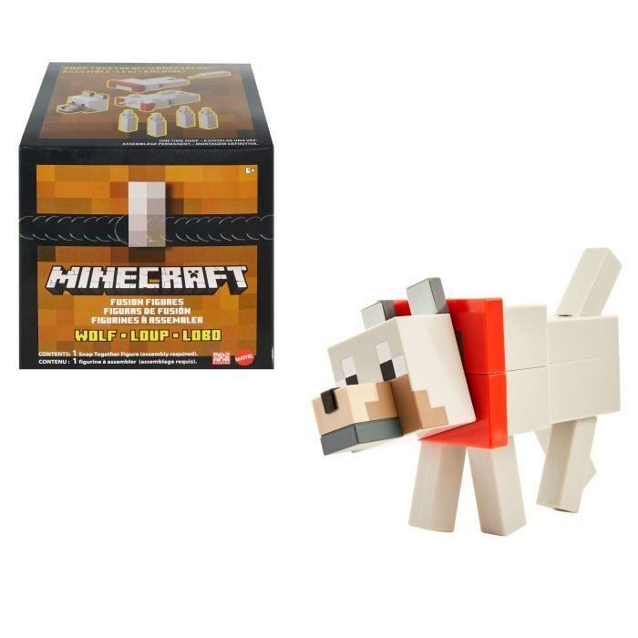 MINECRAFT Figurine Loup 20 Cm À Construire