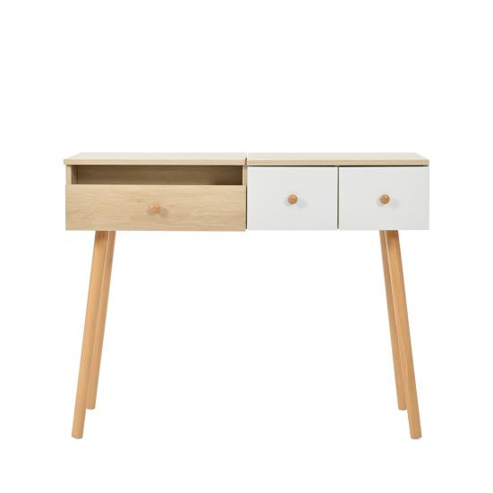 Dressing Table Sufficient Storage Capacity Strong Load-bearing High Stability Burr Free with Mirror Space-saving Smooth Edge Wide Desktop