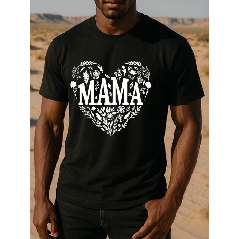 

European sizes Men s Heart-Print Short-Sleeve T-Shirt - Name/Text Printing, Breathable , Round Neck Casual Summer Beachwear Top 4XL чорний