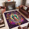 Rainbow Theme Crystal Velvet Floor Rug Personalized Custom Name Text Warm Carpet Home Decoration