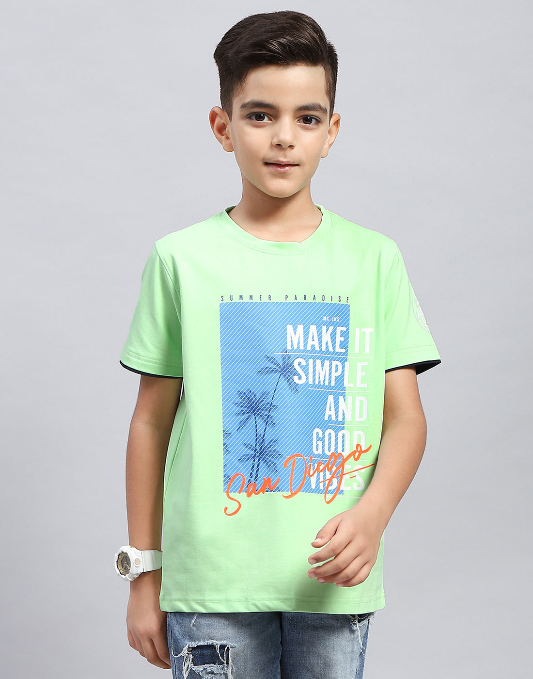 Monte Carlo Boy Regular Fit Green Tshirt 9-10 Years зелёный