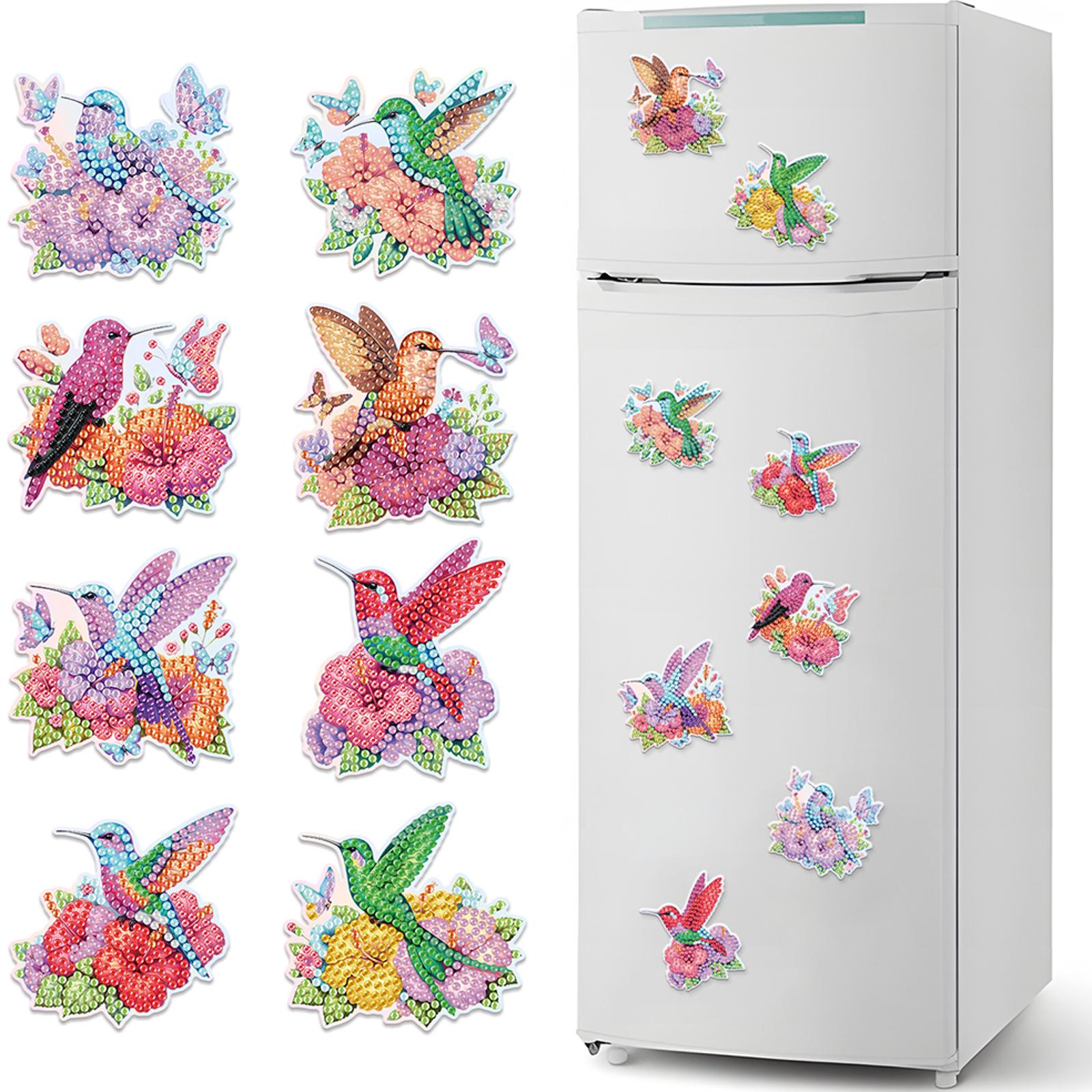 

6Pcs Animal Pattern DIY DIY Diamond Painting Magnets Kit Crystal Sparkling Diamond Magnets Set for Holiday Festive Parties