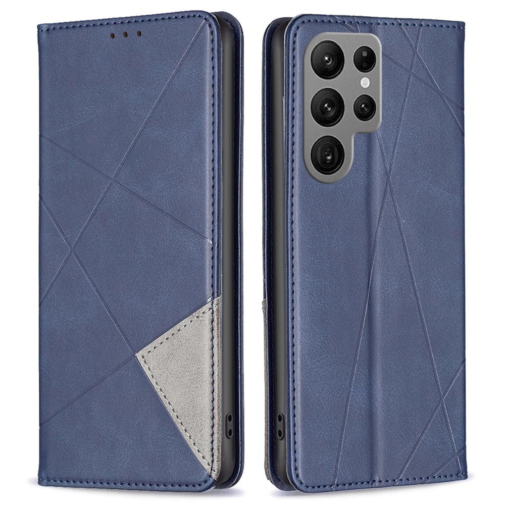 For Samsung Galaxy S24 Ultra Case Magnetic Closing PU Leather Phone Cover with Card Slots