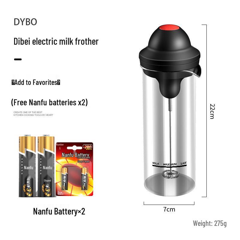 

Электрический вспениватель молока из нержавеющей стали и стекла - Портативный автоматический миксер для кофе и молока