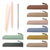 Pencil Case Thin Slim Faux Leather Pencil Pouch Small Pen Storage Bag Stationery Organizer for Pens And Rulers