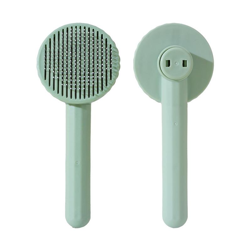 Pieptene pentru îndepărtarea părului pentru animale de companie Pieptene pentru curățarea pisicilor Macaron Pieptene rotund Câine Pisici Pieptene cu ac din oțel inoxidabil Masaj Curățare Perie de păr plutitoare