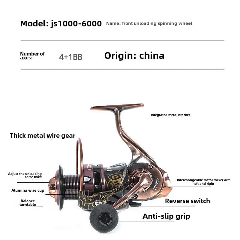 Kołowrotek wędkarski Metalowa szpula ze stopu do użytku lewo- i praworęcznego do wędkarstwa morskiego i słodkowodnego Lekki i wytrzymały Sprzęt na przynęty Wędkarstwo surfcastingowe