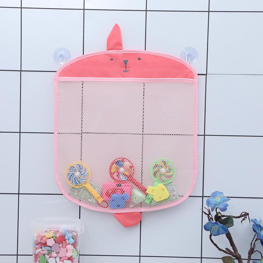 

Водонепроникна дитяча мультяшна сітка для зберігання іграшок у ванній кімнаті з присосками rabbit hanging bag; 35*40 рожевий