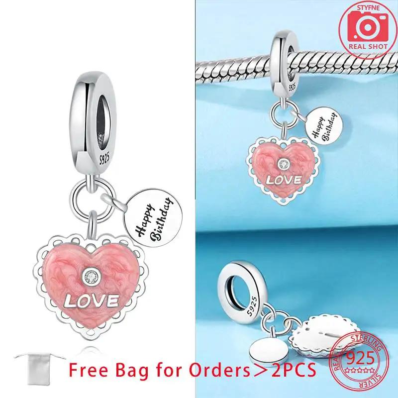 Endless Love Flower Bead Charms Hearts Charm Bead Charms originales copper Dangle Pendants Jewellery Birthday Charm Bead Charms for Women