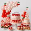 150 Pieces Pink, White And Red Party Balloon Set, Christmas And Birthday Party Latex Balloon Chain Decoration