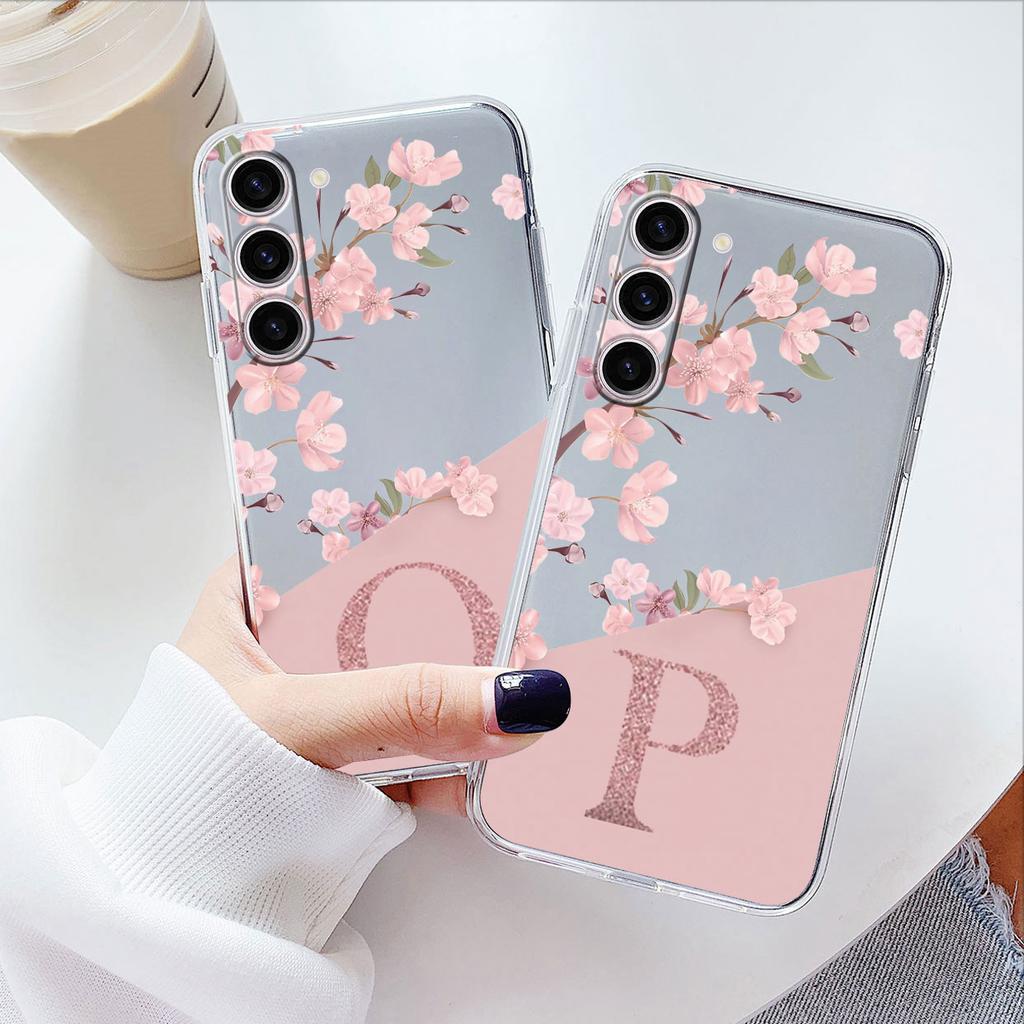 For Samsung Galaxy A15 5G Clear Letter Flowers Fashion Phone Cover Soft Silicone Fundas For Samsung A 15 Shell GalaxyA15 Capa