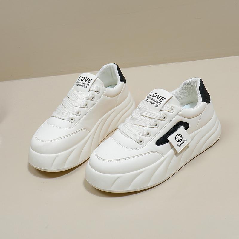 Woman Vulcanize Shoes Spring Casual Sports Thick Soled Trainers Women Fashion Lace-up Running Sneakers Footwear Athletic Shoe