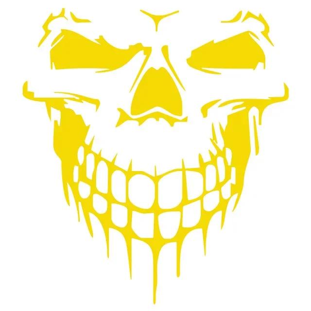 1 Stück Totenkopf Kopf Autoaufkleber und Abziehbilder Reflektierendes Vinyl Auto Styling Motorhaube Tür Fenster Auto